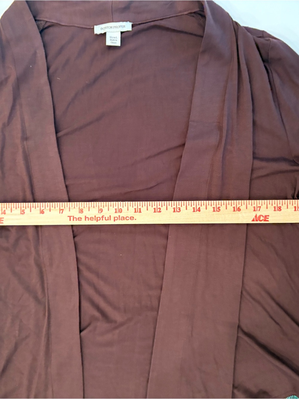 Boston Proper Brown Kimono Cape with Teal Fringe -Large-western-boho-prarie - Picture 3 of 11